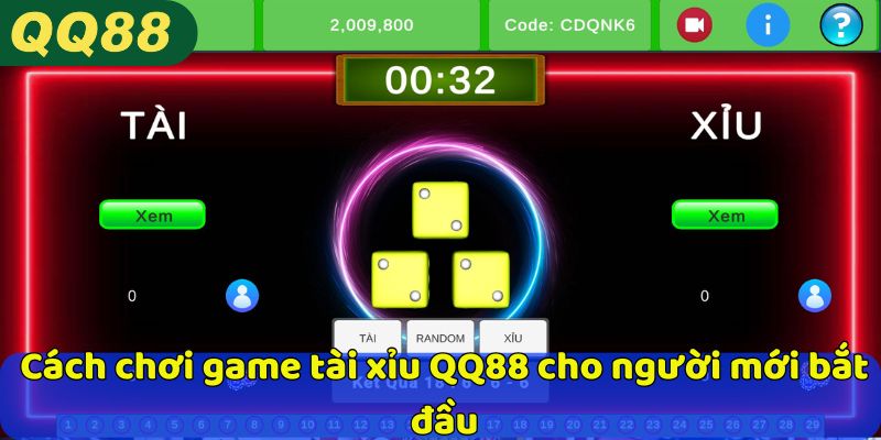 Cách chơi game tài xỉu QQ88 cho người mới bắt đầu